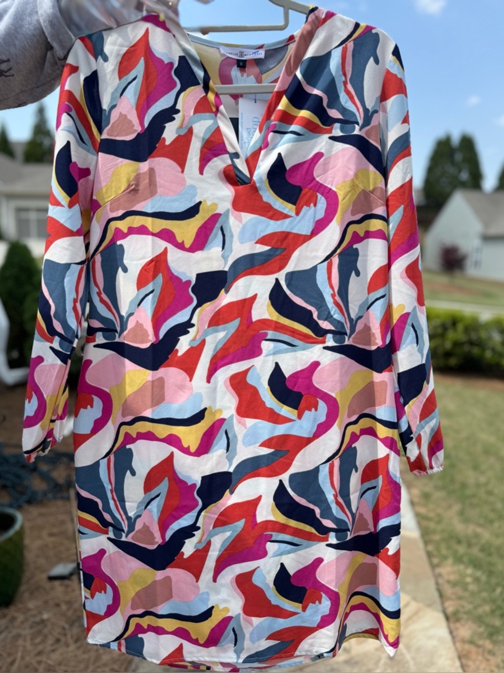 NWT Michelle McDowell Remi Dress Multicolored Geometric Shape Shift Dress Size S